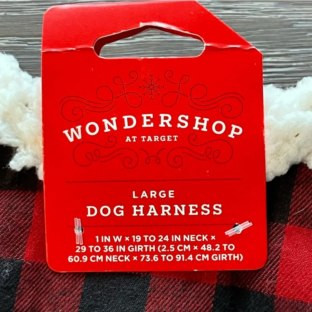 NWT Wondershop Target Buffalo Print Dog Harness Large